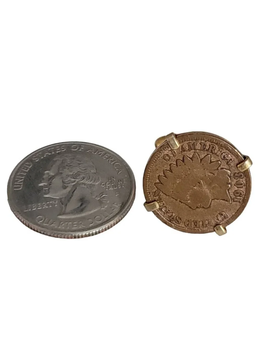 1903 Copper Indian Head US Coin Penny Cufflinks K372